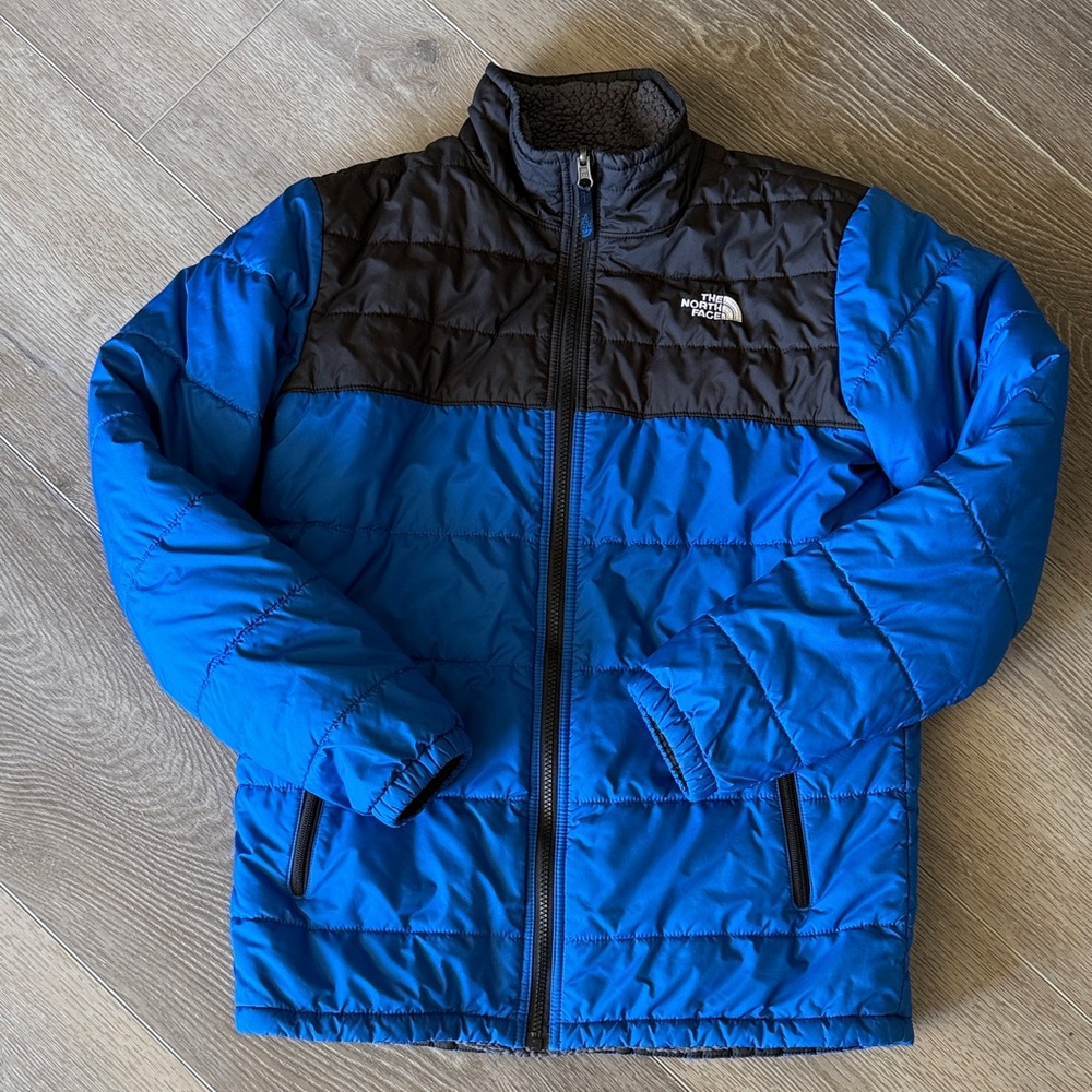 THE NORTH FACE BOYS REVERSIBLE MOUNT CHIMBORAZO PUFFER JACKET FLEECE -Boys XL
